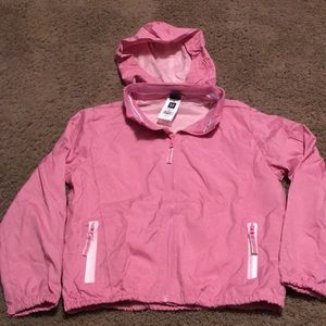 NWTs Girls’ Pink GAP zip hooded wind breaker jacket Sz Large Sz 10
